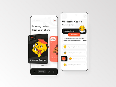 learning App app illustration learning minimal mobile ui ux