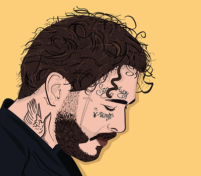 My favorite artist drawing dribble illustration illustrator malone music post postmalone sketch spotify