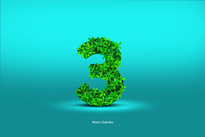 03 Third advertising design alphabet banner branding creative creative design design flyers green illustration letter lettering letters logo manipulate manipulation number plants poster design symbol