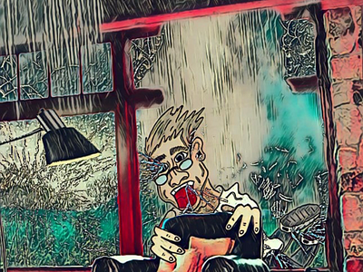 Pulled out art cartoon depression digital graphic photoshop tornado