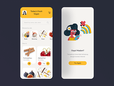 Vegan Store ecommerce fresh fruits mobile app store ui design vegan