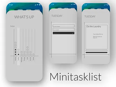 Minitasklist app flat iphone minimal task list ui ux vector web