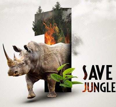 Save the jungle animal animallover photoedit photoediting photoeditor photographer photography photomagic photomanip photomanupulation photomosaic photoshoot photoshop photoshop fun photoshopedit photoshopexpress pidus poster rhino