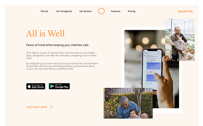 Wellness Startup — Landing Page branding calm design hero section landing ui wellness