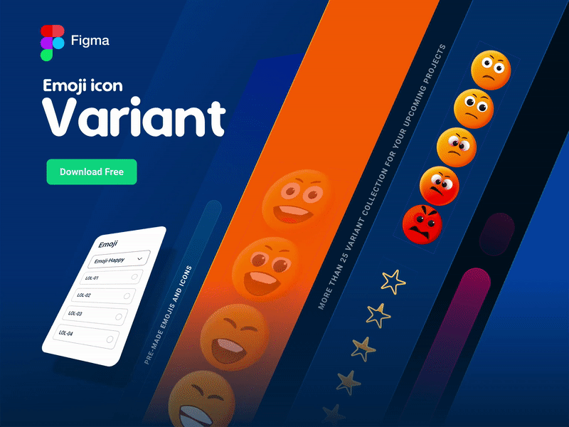 Emoji | Figma Variants-Download Free creative download figma freebee illustration interaction prototype ui design variants