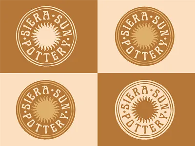 Siera Sun Pottery badge branding graphic design hand drawn illustration logo retro snake logo sun logo texture typography vintage