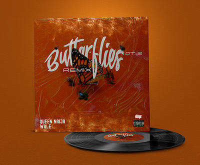 Queen Naija - Butterflies Pt. 2 Remix w/ Wale butterflies pt. 2 remix cover art cover artwork ebepr studios graphic design graphic design logo graphic designer illustration logo queen naija typography wale