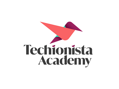 Techionista Academy Logo 101 academy branding bright design designer hummingbird illustration logo logo design typography vector wordmark