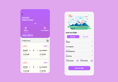 Flight booking app android app design graphic design illustration logo minimal typography ui vector web