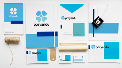 Posyandu Logo Stationery Mock Up design logo posyandu stationery stationery mockup