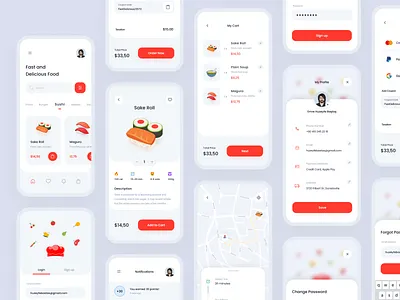 Food Delivery App 3d app app design delivery delivery app design food food app food delivery service mobile app design order pizza project restaurant template ui ui kit ui8 ui8net ux