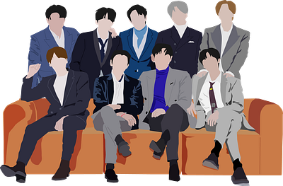 Super Junior 15th walk together 15th animation anniversary boyband handsome illustration kpop redbubble super junior superjunior together vector vector illustration walk years