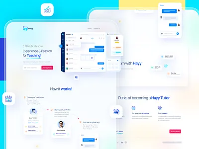 Landing page for private tuition platform avatar landing messenger messenger app saas tuition tutor ui ux web app