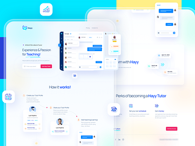 Landing page for private tuition platform avatar landing messenger messenger app saas tuition tutor ui ux web app