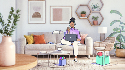 Tech at Home 2 art colour design drawing illustration style