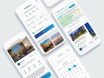 Booking Redesign app clean design flat freebie ios modern redesign travel app ui ui design