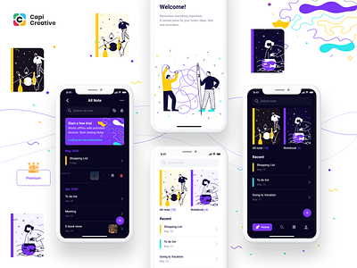 Note Taking Mobile App app app design creative design figma interface ios kit mobile note note taking notepad notes notes app ui ui design ui kit ui ux ui ux design ux