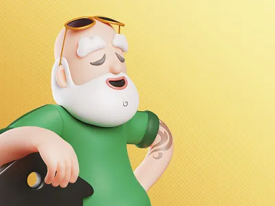 Foncia | A grandpa proud of his latest house purchase 🏡 3d blender blendercycles branding character character design design illustration marketing marketing campaign print trend