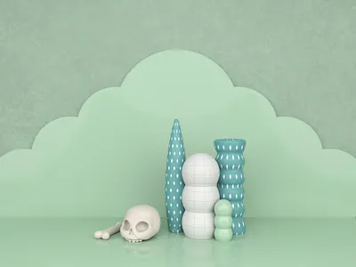 Lonely Skull 3D Scene 3d 3d art 3d artwork 3d illustration 3d inspiration 3d scene abstract abstract art arlond c4d cinema4d illustration inspiration modern objects render shapes skull skull art wallpaper