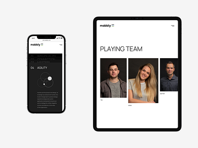 Mabbly — Landing Page 2020 agency black clean creative design flat landing layout minimal mobile page portfolio tablet trend ui ux web website white