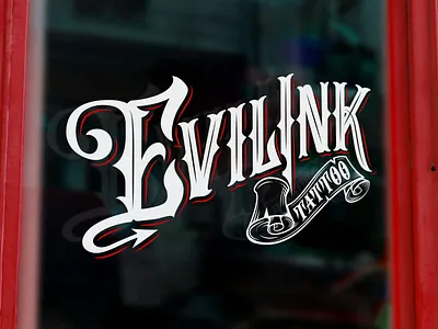 Evil Ink Tattoo Logo custom custom type hand lettering lettering logo logotype studio tattoo type typography