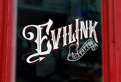 Evil Ink Tattoo Logo custom custom type hand lettering lettering logo logotype studio tattoo type typography