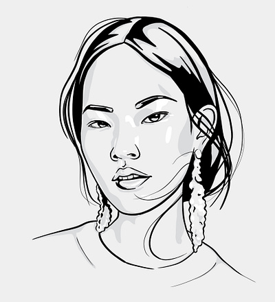 Graphic portrait illustration avatar design character digital illustration digital portrait drawing a portrait fashion illustration fashion portrait girl illustration girl portrait graphic design graphic illustration graphic portrait illustration krasnikova krasnikovalogo monochrome portrait portrait art portrait illustration vector