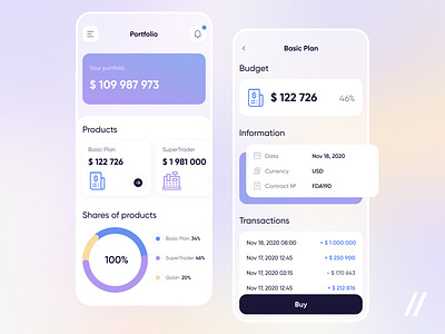 Investment Management App app design finance app fintech investing investment mobile mvp online purrweb react native startup ui ux
