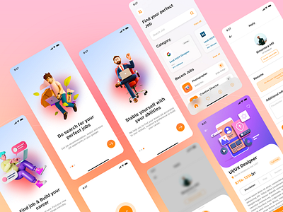 Job🕴️ Portal UI📱 Design career career growth employee find job find work hire hiring ios job job find job finder job listing job portal job search mobile mobile app mobile design ui uiux ux