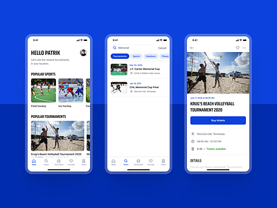Local tournaments / Mobile app app design event event app events league mobile mobile app mobile app design mobile application mobile apps places sport sport app sports tickets tournament tournaments ui ux