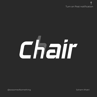 Chair wordmark chair design graphic design icon illustration illustrator logo logo design logo designer minimal photoshop wordmark