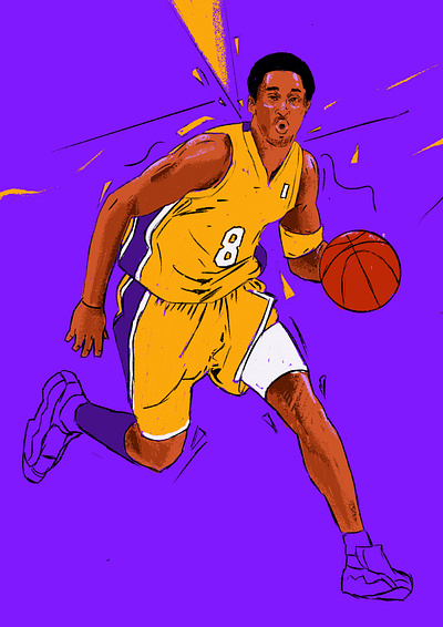 Kobe Bryant basketball editorial illustration illustrator kobebryant legend nba people player portrait portrait art portrait illustration portrait painting rip