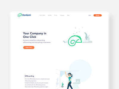 Kordami - Hiring Platform 2d 3d clean employee employee app hiring hiring platform illustration minimal modern onboarding screen typography ux