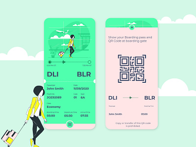 Daily Ui- 024 (Boarding Pass) dailyuichallenge design illustration