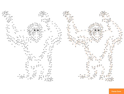 Dot-to-dot numbers game for adult. Orangutan activity adobe illustrator animal cartoon character children chimpanzee connect the dots design dot to dot education for adult for kids illustration monkey number numbers game orangutan vector zoo