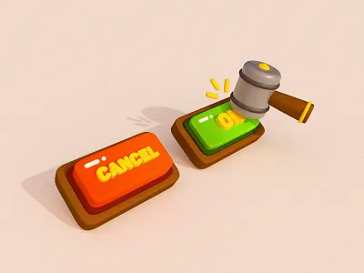 little button 3d app button c4d cartoon design game game ui illustration ui ui design