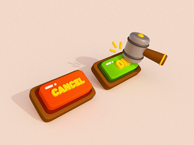 little button 3d app button c4d cartoon design game game ui illustration ui ui design