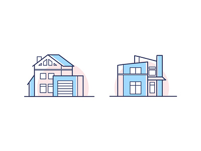 Houses abstract house illustration illustration style line art