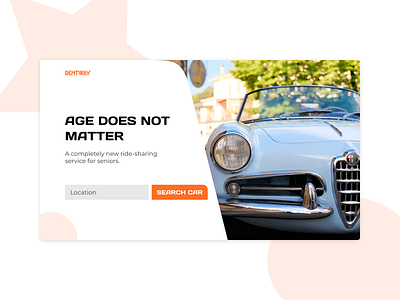 Rentway - Landing Page | Hero | Ride-sharing car sharing design header hero homepage landingpage minimal ui ux web website