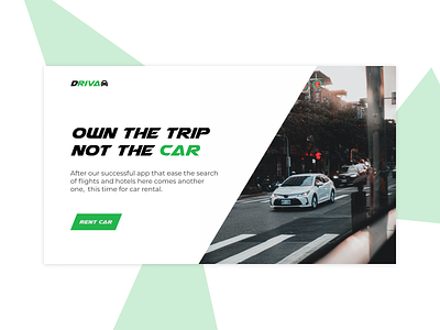 Driva - Minimalistic Landing Page | Hero | Car-Sharing car sharing design header hero homepage landingpage minimal ui ux web website