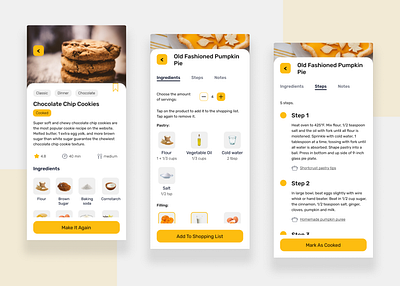 Cooking App design concept app appui appux design food food and drink food app ui ux