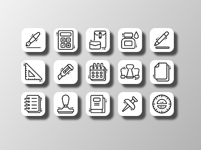 Stationery Vol. 02 (Outline) adobe design doodle education icon icon bundle icon pack icon set iconfinder iconography illustration line art office supplies outline pictogram school school supplies stationery ui vector