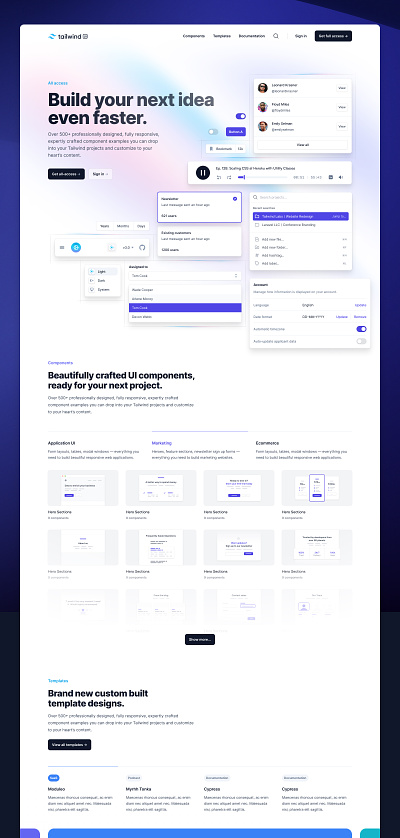 🥳 Tailwind UI refresh, plus brand new template designs. design interface tailwindcss tailwindtemplates tailwindui template design templates ui user experience user interface ux website design