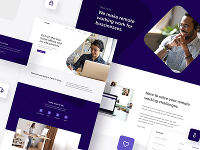 Hofy - Home offices website adobe clean ecommerce figma graphic design illustration minimal modern onepage purple shop simple ui violet visual identity website