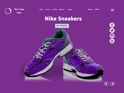 Landing Page Nike Sneakers buy homepage online pink pink design responsive design shoes ui uiux ux ux design vector website