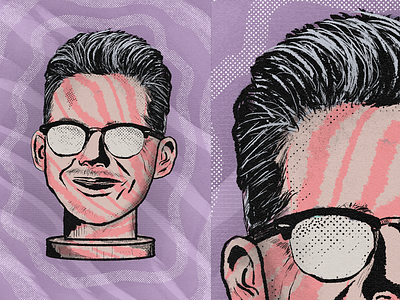 Poster - Self-Portrait art branding comics glasses halftone illustration illustration digital ink man men noise poland portrait poster print retro selft texture type warp