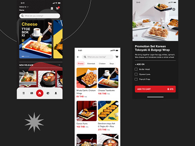 Korean food delivery app design mobile app design ui