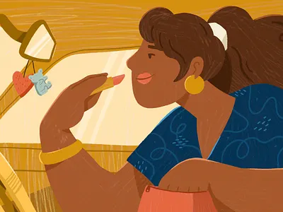 Getting ready for a ride car character character design design drawing girl illustration ipad palette procreate woman