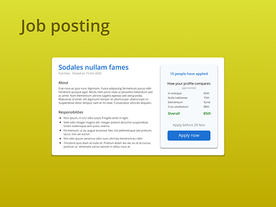 DailyUI Challenge 050 - Job Listing daily 100 challenge dailyui dailyui 050 dailyuichallenge job listing job search ui ui design web design webdesign website