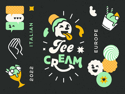 ICE CREAM brand branding cream design europe ice ice cream icon identity illustration italiann logo marks symbol ui vector